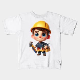 Cute Builder Kids T-Shirt